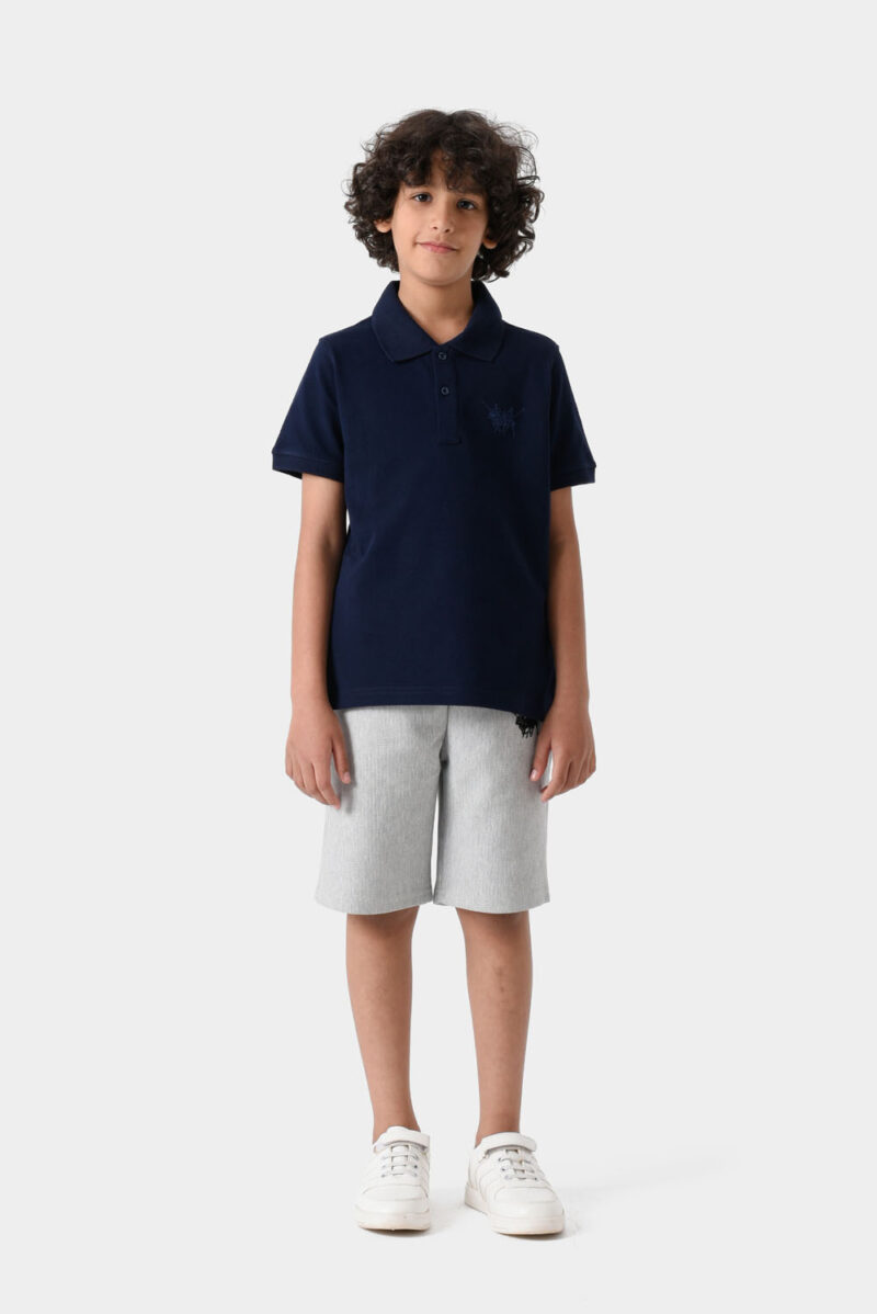 RWB-1S25-E301-1-1 Navy Basic Polo Shirt For Boys, Regular Fit