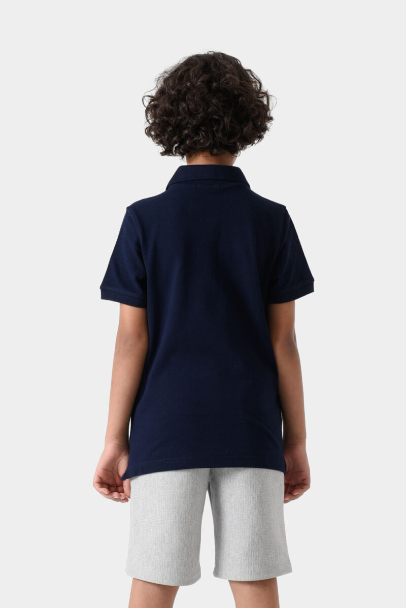 RWB-1S25-E301-1-2 Navy Basic Polo Shirt For Boys, Regular Fit