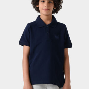 RWB-1S25-E301-1-3 Navy Basic Polo Shirt For Boys, Regular Fit