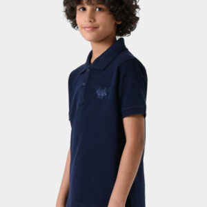 RWB-1S25-E301-1-4 Navy Basic Polo Shirt For Boys, Regular Fit