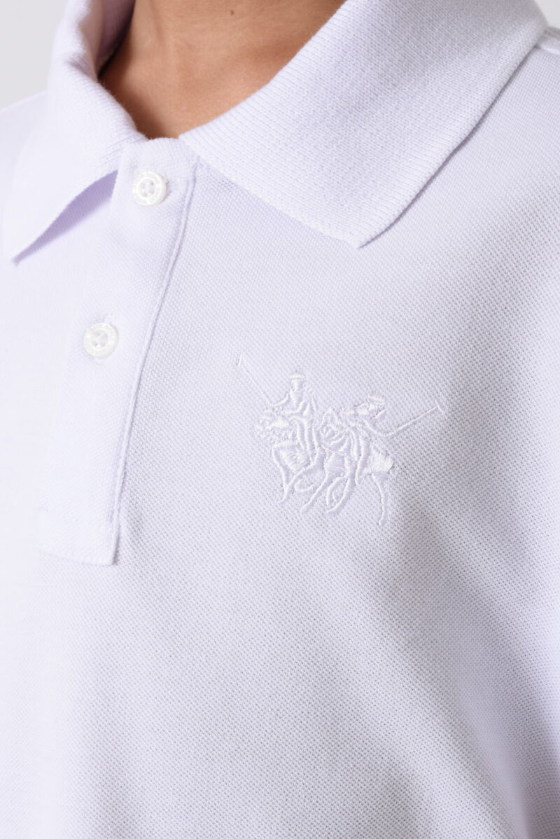 White Basic Polo Shirt For Boys, Regular Fit