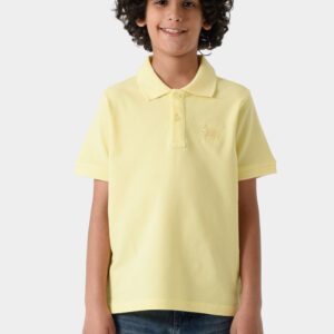RWB-1S25-E301-5-2 Yellow Basic Polo Shirt For Boys, Regular Fit