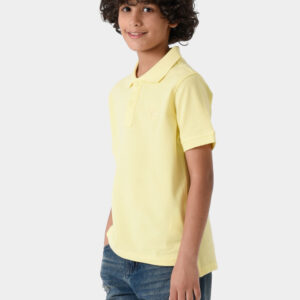 RWB-1S25-E301-5-3 Yellow Basic Polo Shirt For Boys, Regular Fit
