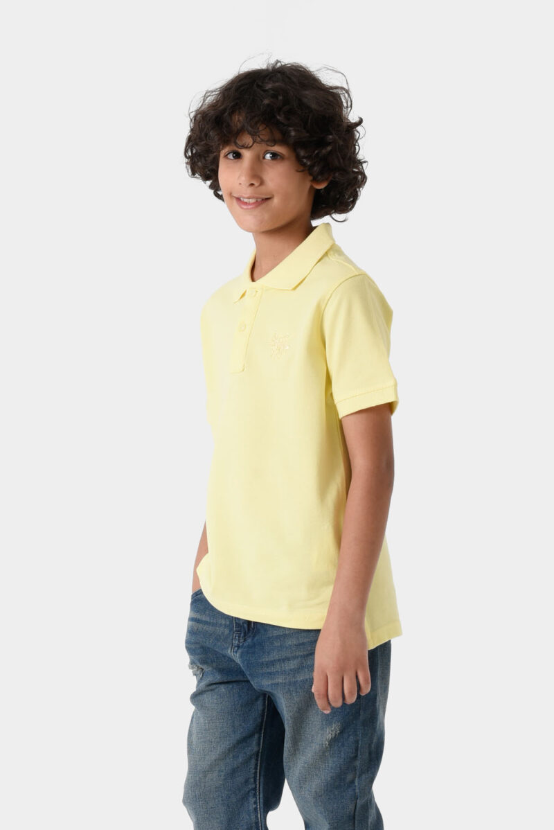 RWB-1S25-E301-5-3 Yellow Basic Polo Shirt For Boys, Regular Fit