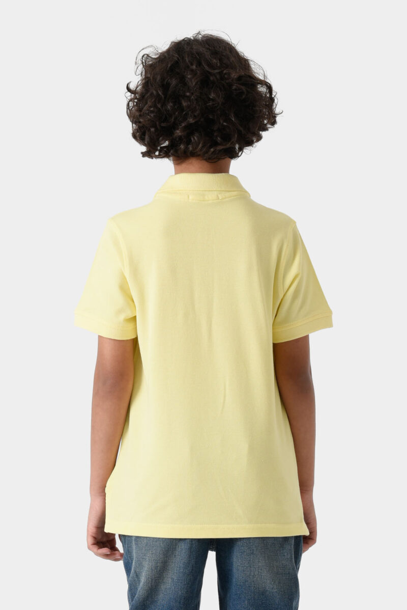 RWB-1S25-E301-5-4 Yellow Basic Polo Shirt For Boys, Regular Fit