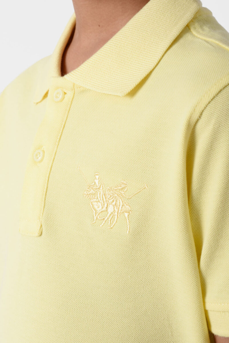 RWB-1S25-E301-5-5 Yellow Basic Polo Shirt For Boys, Regular Fit
