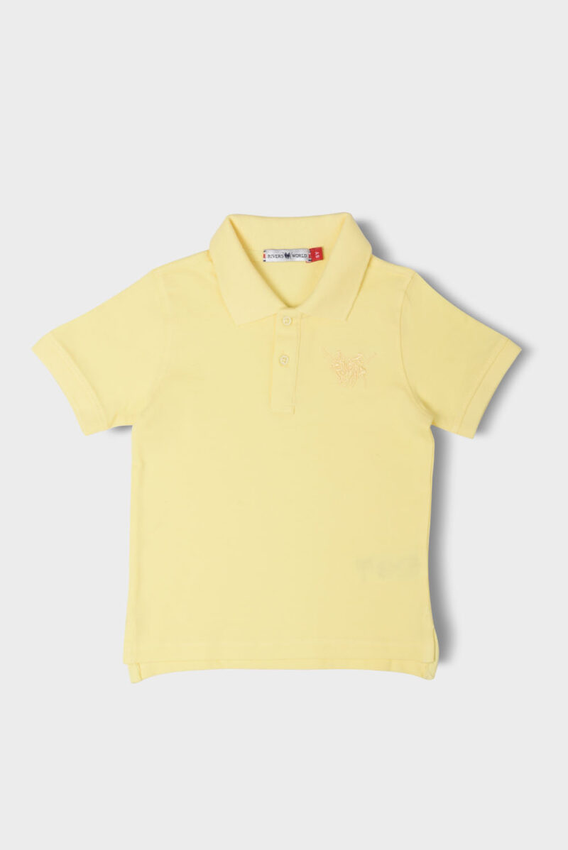 RWB-1S25-E301-5-6 Yellow Basic Polo Shirt For Boys, Regular Fit