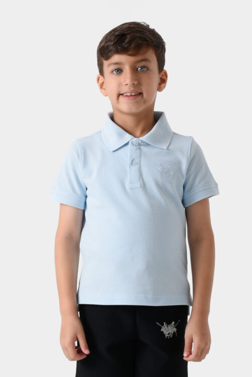 RWB-1S25-E301-6-4 Light Blue Basic Polo Shirt For Boys, Regular Fit