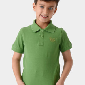 RWB-1S25-E301-7-2 Green Basic Polo Shirt For Boys, Regular Fit
