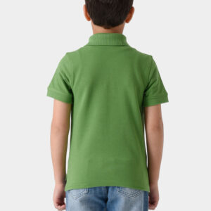 RWB-1S25-E301-7-4 Green Basic Polo Shirt For Boys, Regular Fit