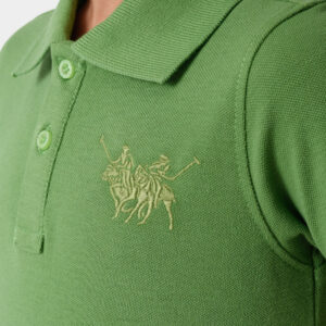 RWB-1S25-E301-7-5 Green Basic Polo Shirt For Boys, Regular Fit