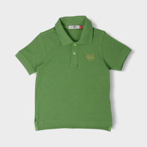 RWB-1S25-E301-7-6 Green Basic Polo Shirt For Boys, Regular Fit