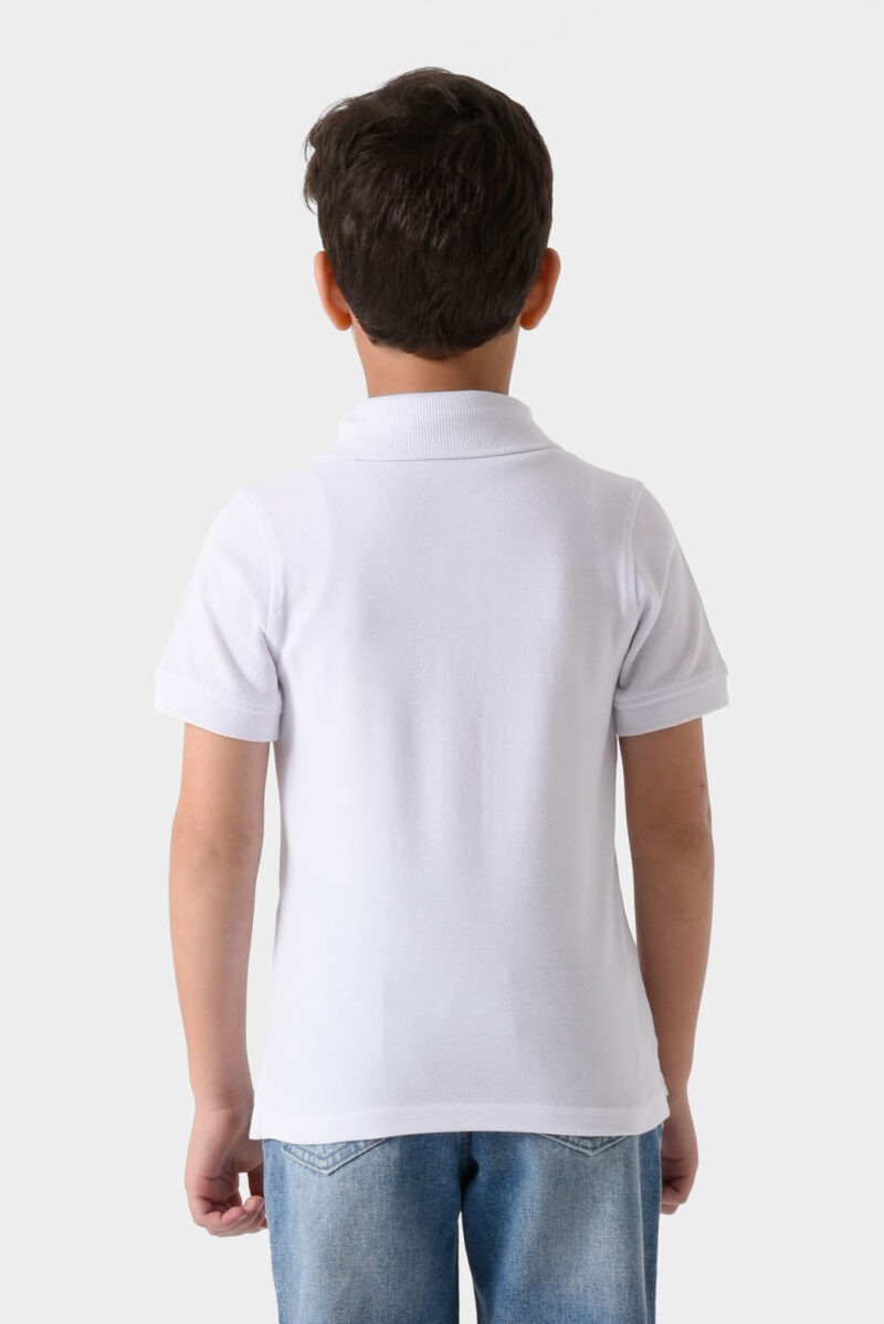 White Polo Shirt For Boys, Regular Fit