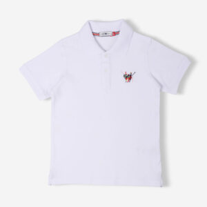 White Polo Shirt For Boys, Regular Fit