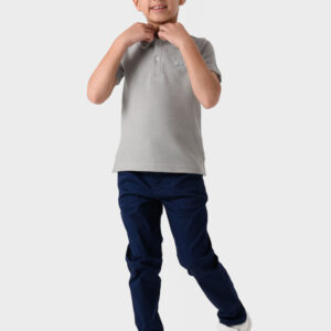 RWB-1S25-E308-2-1 Grey Polo Shirt For Boys, Regular Fit