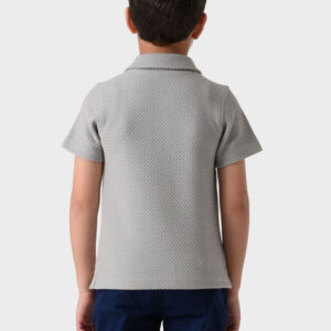 RWB-1S25-E308-2-4 Grey Polo Shirt For Boys, Regular Fit