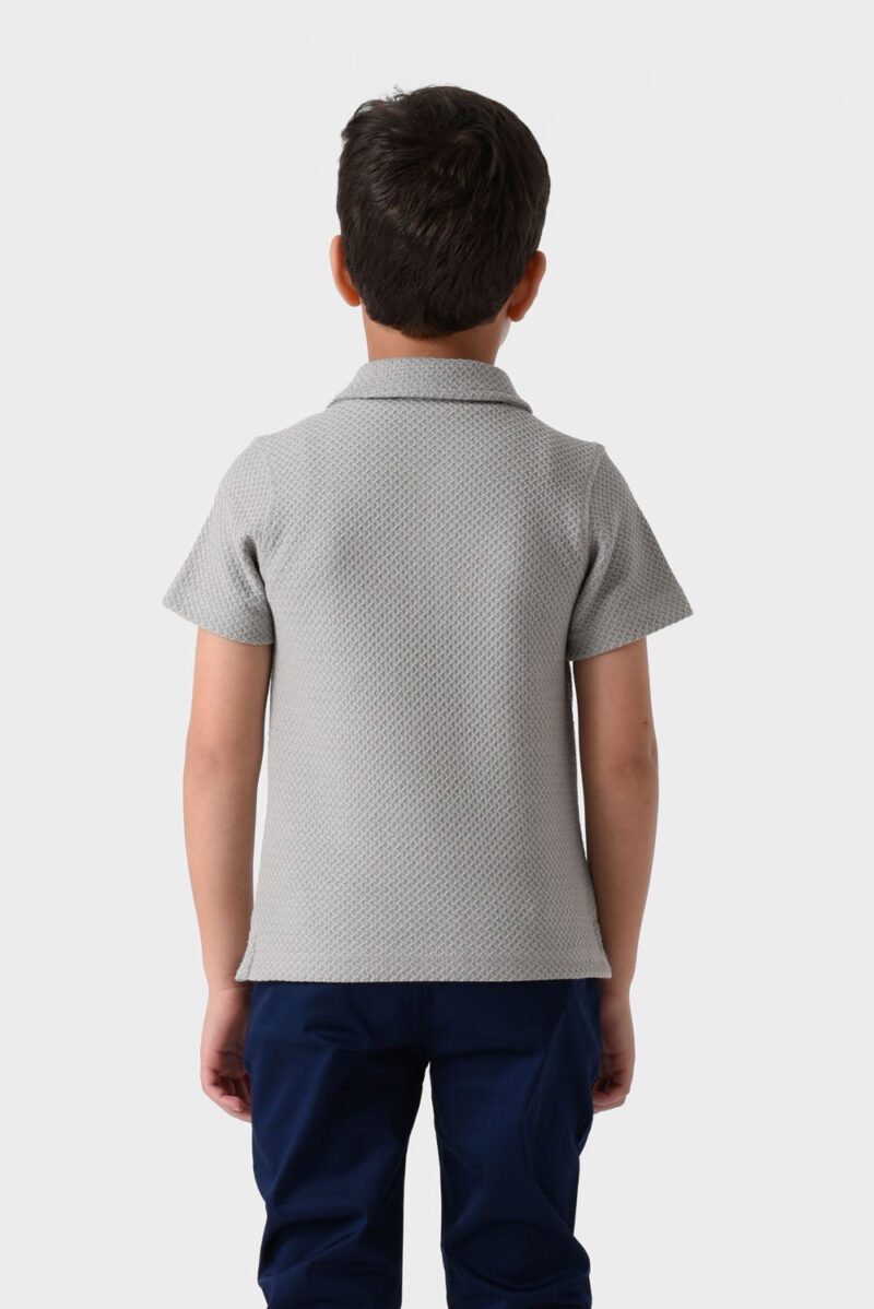 RWB-1S25-E308-2-4 Grey Polo Shirt For Boys, Regular Fit