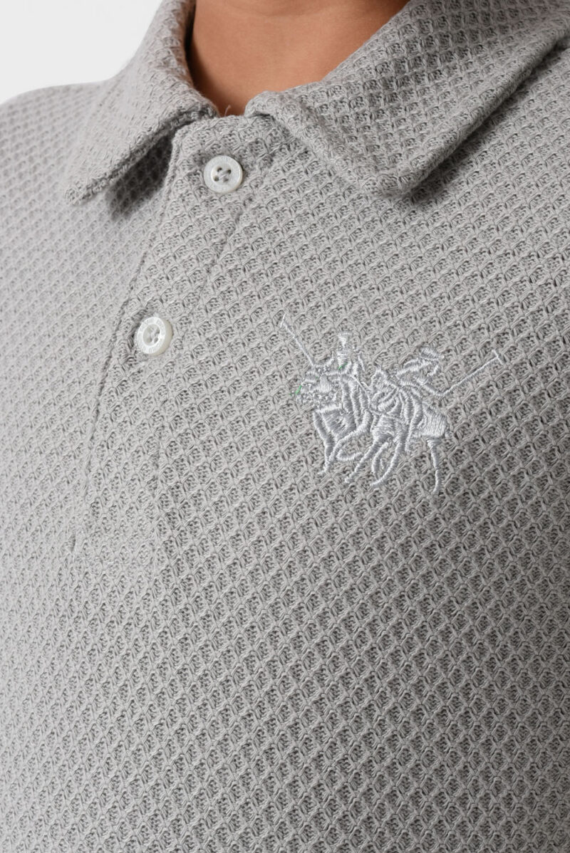 RWB-1S25-E308-2-5 Grey Polo Shirt For Boys, Regular Fit