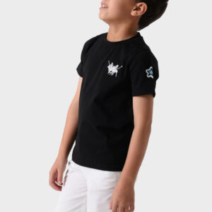 Black T-Shirt For Boys, Regular Fit