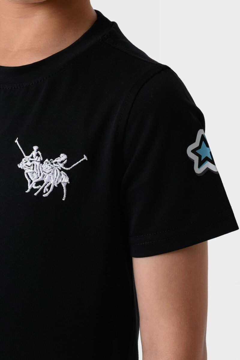 Black T-Shirt For Boys, Regular Fit