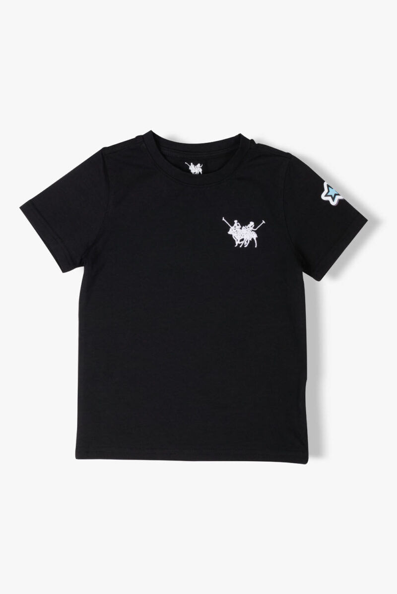Black T-Shirt For Boys, Regular Fit