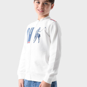 white Cotton Hoodie For Boys - Regular Fit