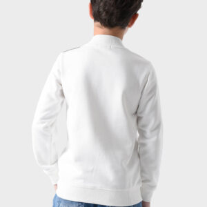 white Cotton Hoodie For Boys - Regular Fit