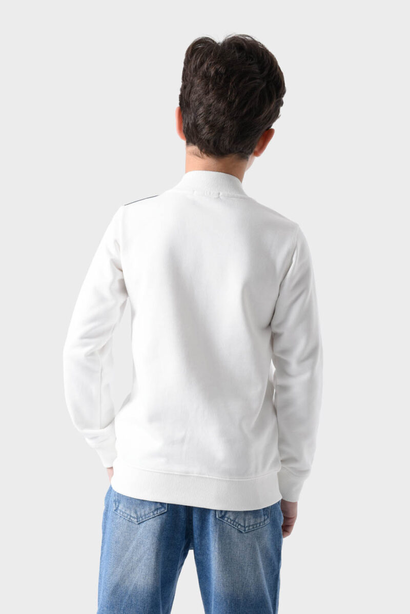 white Cotton Hoodie For Boys - Regular Fit