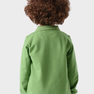RWB-1W25-321-3C Green Cotton Polo Shirt For Boys - Regular Fit