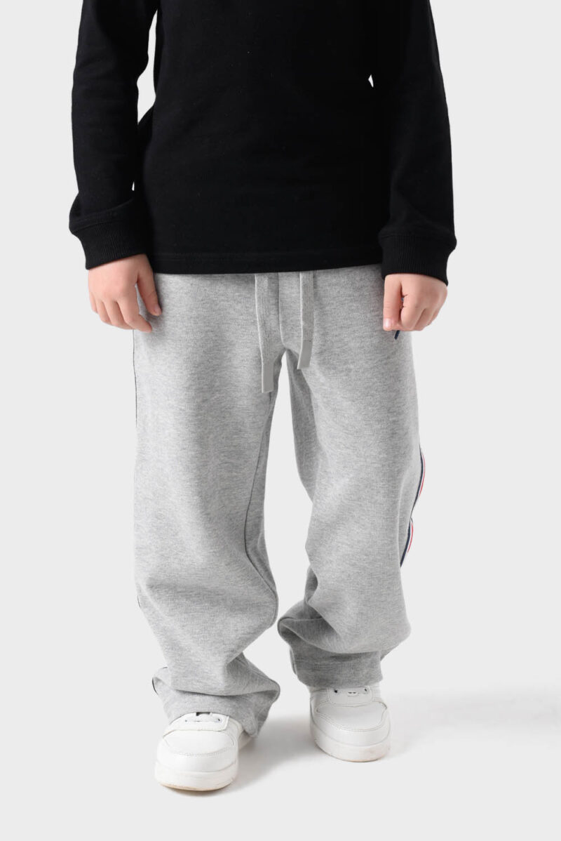 Grey Cotton Pants For Boys - Comfort Fit