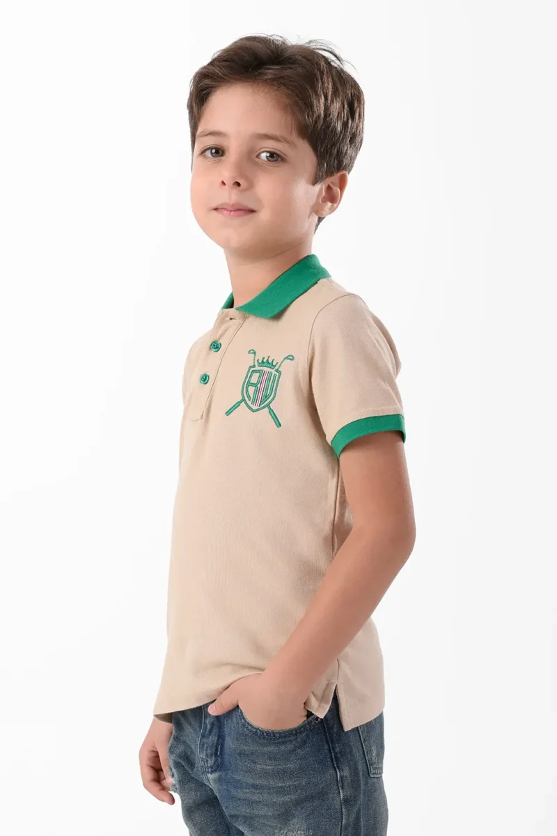 RWB-2S24-005-1 (3) Beige Polo Shirt For Boys, Regular Fit