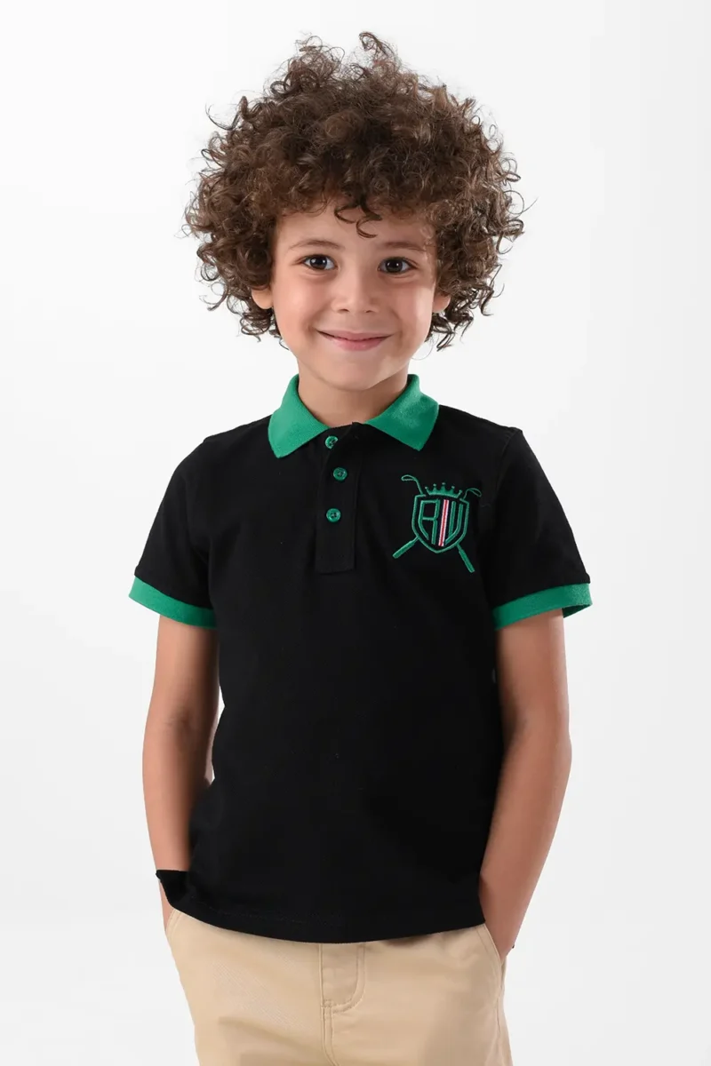 RWB-2S24-005-2 (2) Black Polo Shirt For Boys, Regular Fit