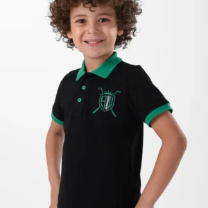 RWB-2S24-005-2 (4) Black Polo Shirt For Boys, Regular Fit