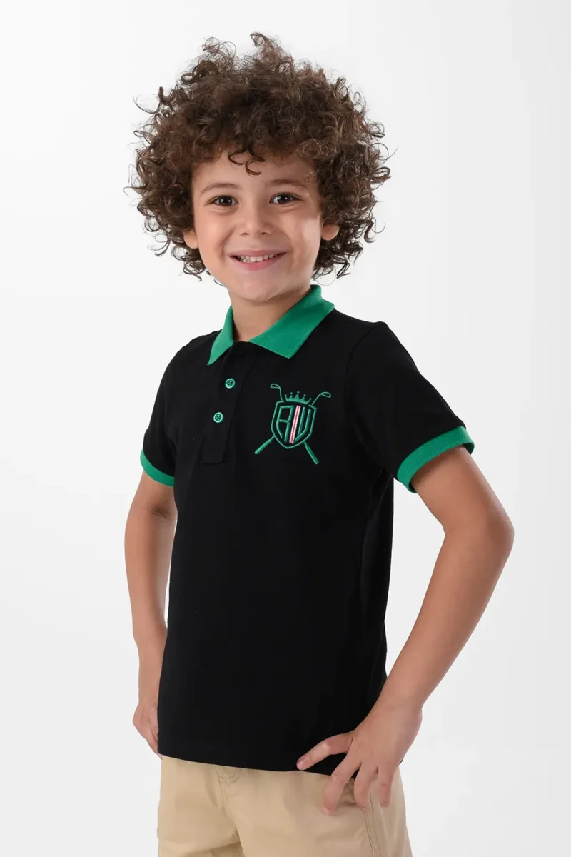 RWB-2S24-005-2 (4) Black Polo Shirt For Boys, Regular Fit