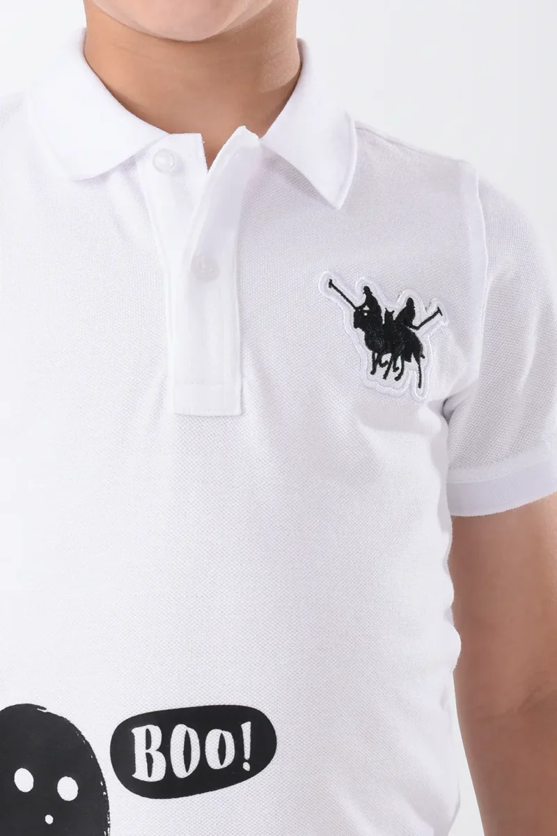 White Polo Shirt for Boys, Regular Fit