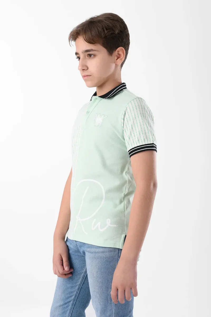 RWB-2S24-010-1-y12 (4) Green Polo Shirt For Boys, Regular Fit