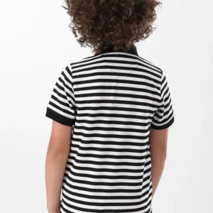 RWB-2S24-016-1 (1) White & Black Polo Shirt for Boys, Regular Fit