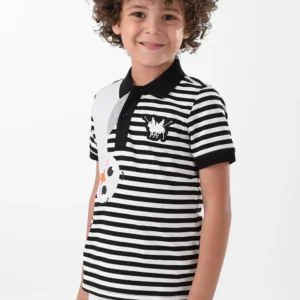 RWB-2S24-016-1 (3) White & Black Polo Shirt for Boys, Regular Fit