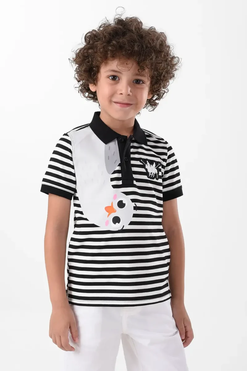 RWB-2S24-016-1 (4) White & Black Polo Shirt for Boys, Regular Fit