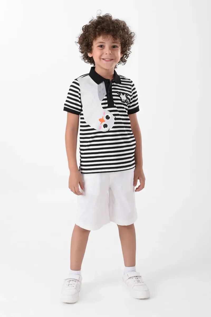 RWB-2S24-016-1 (5) White & Black Polo Shirt for Boys, Regular Fit