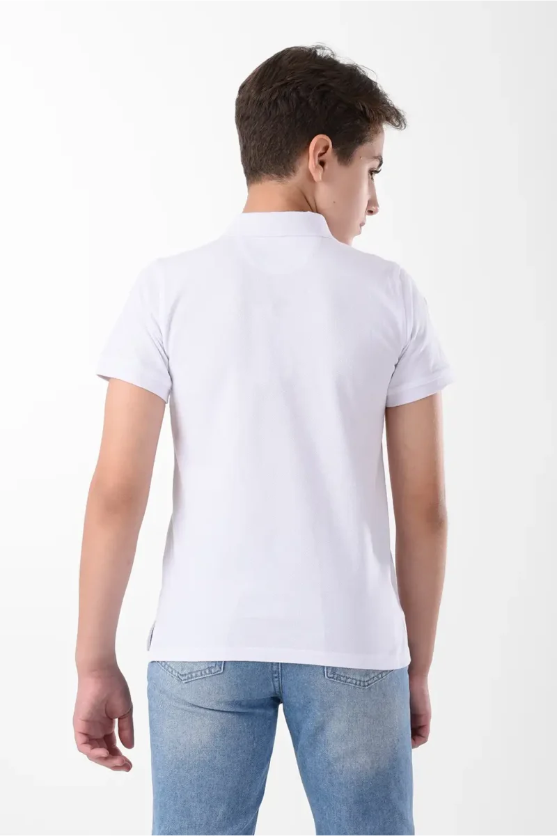 RWB-2S24-034-6-Y12 (2) White Polo Shirt for Boys, Regular Fit
