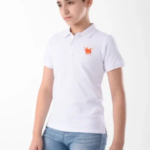 RWB-2S24-034-6-Y12 (3) White Polo Shirt for Boys, Regular Fit
