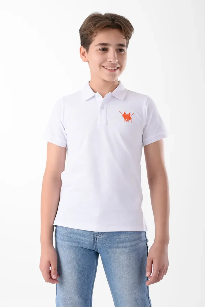 RWB-2S24-034-6-Y12 (4) White Polo Shirt for Boys, Regular Fit