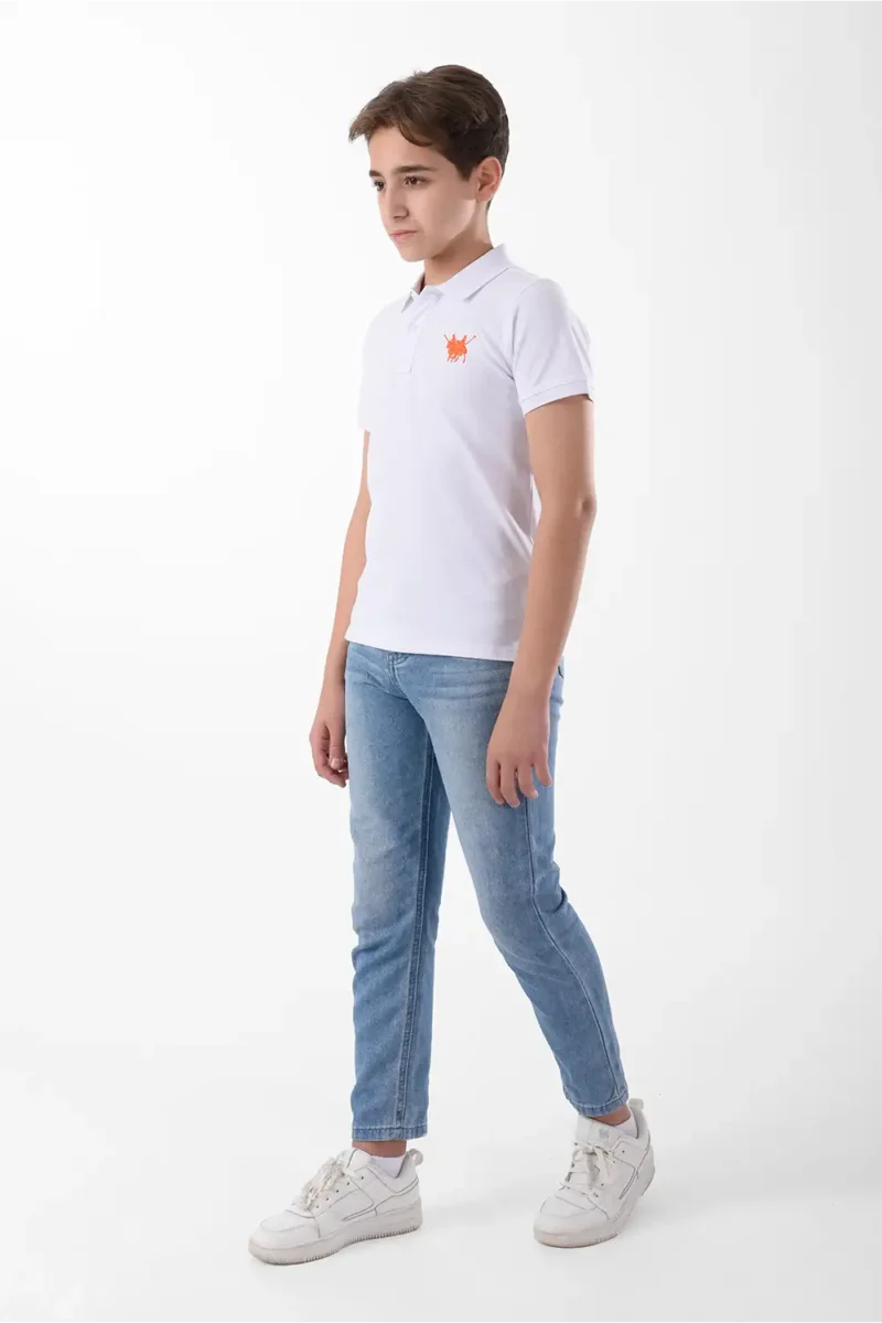 RWB-2S24-034-6-Y12 (5) White Polo Shirt for Boys, Regular Fit