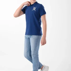 Navy Polo Shirt For Boys, Regular Fit