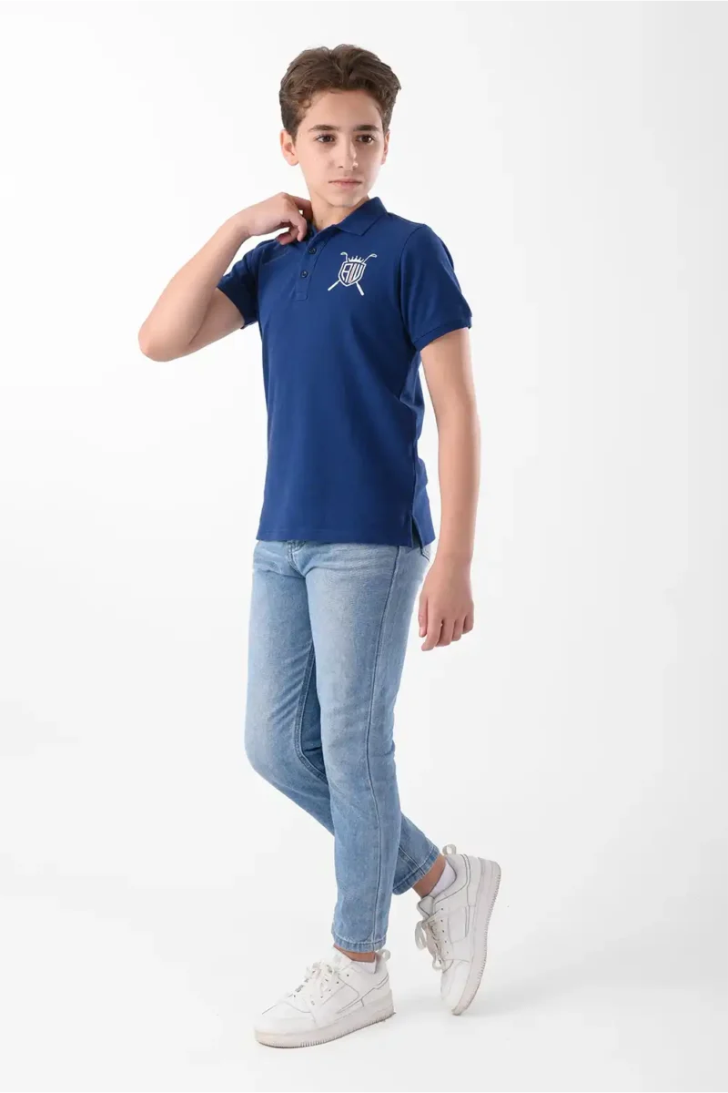 Navy Polo Shirt For Boys, Regular Fit