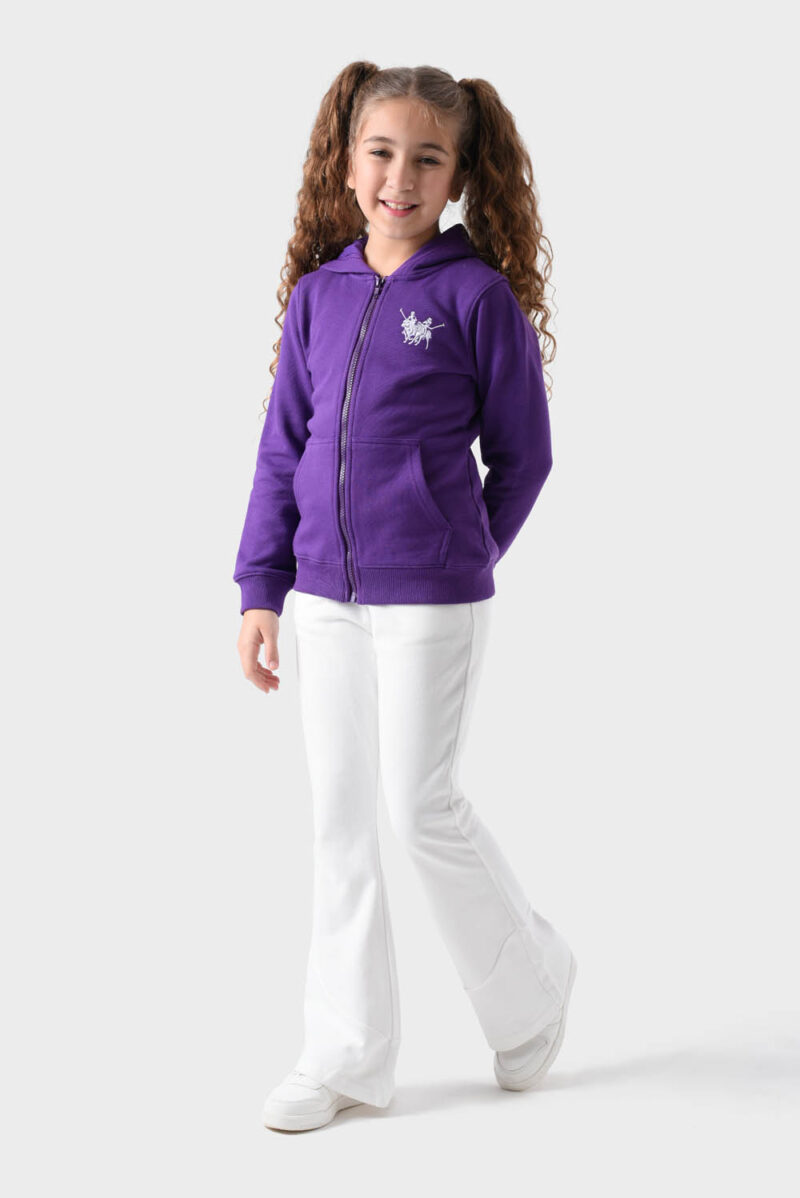 RWG-1W25-407A Purple Cotton Hoodie For Girls - Regular Fit
