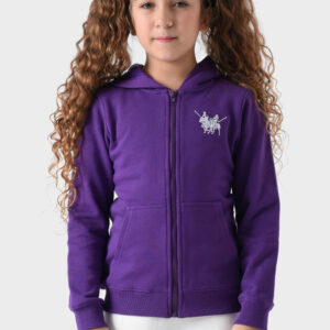 RWG-1W25-407B Purple Cotton Hoodie For Girls - Regular Fit