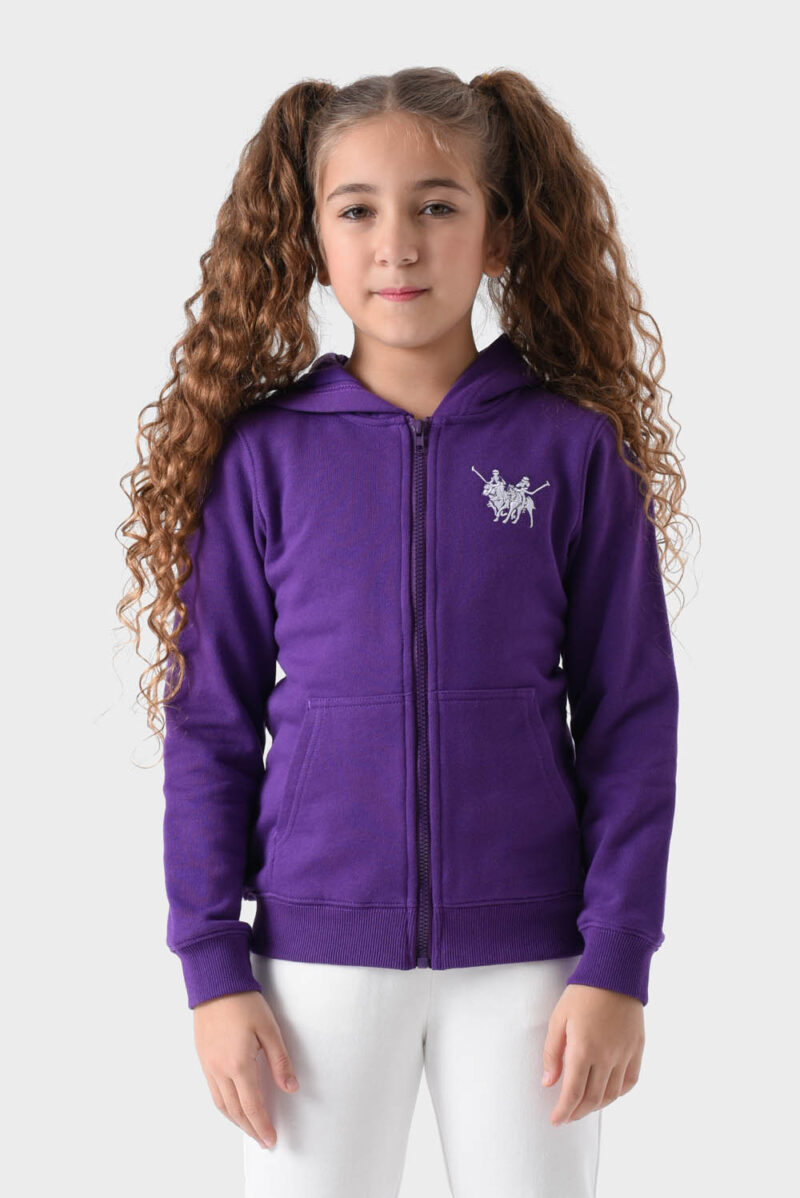 RWG-1W25-407B Purple Cotton Hoodie For Girls - Regular Fit