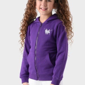 RWG-1W25-407C Purple Cotton Hoodie For Girls - Regular Fit